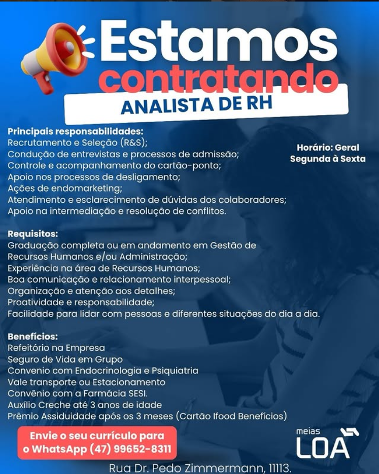 Oportunidade Para Analista De Rh